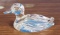 Clear glass duck paper weight