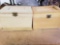2 small wooden  boxes