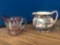 Copeland England & red/clear glass pitchers