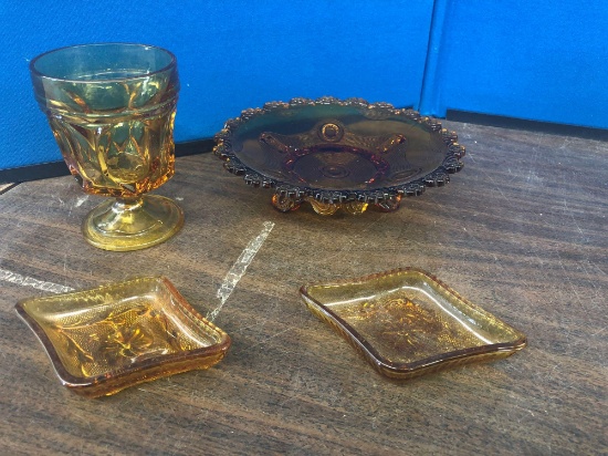 Amber colored glass lot