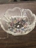 Glass bowl-painted flowers