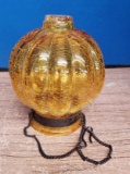 Amber Colored Glass Candle Holder