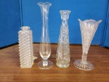 5 glass vases