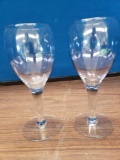2 tinted wine glasses