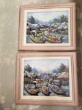 Pair of hand painted pictures