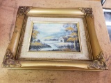 Picture in wooden frame
