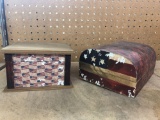 2 wooden boxes - American flag