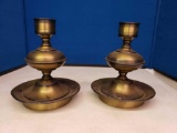 2 metal candle holders