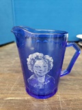 Shirley Temple blue glass small pitcher