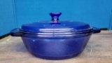 Blue glass anchor casserole dish/lid