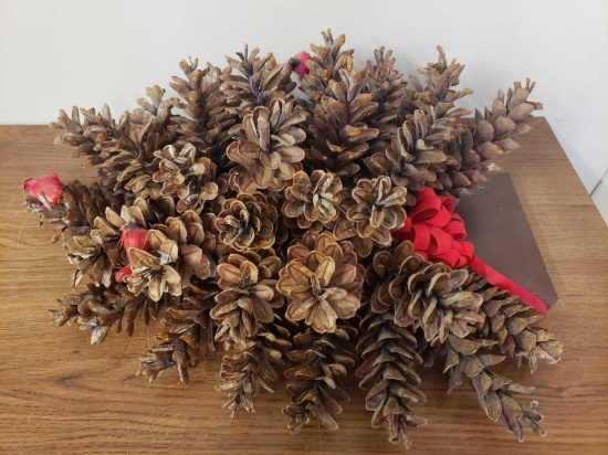 Christmas pine cone wreath/ wall hanging