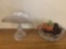 cut glass fruit holder and cut glass bowl