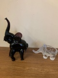2 elephant paper weights