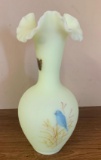 Fenton vase with bird design