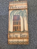 Wooden welcome home wall hanging