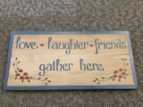 Love laughter friends wall hanging