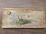 Wooden with hand painted flowers