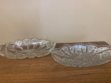 2 cut glass serving dishes