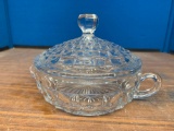 Glass candy dish with lid