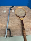 Tennis racket, and grabber