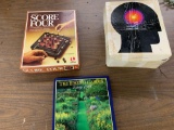 Vintage board games/ garden book