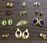 12 pairs of vintage earrings