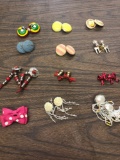 12 pairs of vintage earrings
