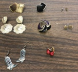 8 pairs of vintage earrings