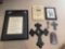 Religious wall hangings, cross, pictures