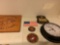Marine corps plaque, etched wood, clock, etc