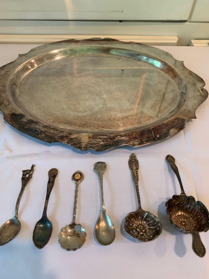 Vintage platter/ spoons