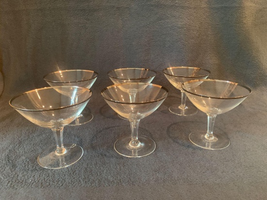 Silver ring Martini / champagne glasses