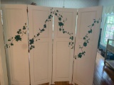 Beautiful Room divider with green painted leaf design