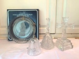Angel crystal glass plate/ glass bells