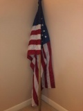 American Flag with wooden pole