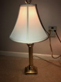 Very heavy brass lamp with shade