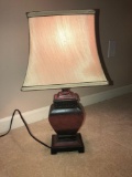 Wooden lamp with shade