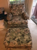 Floral chair with ottoman