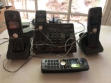 Panasonic 4 pc telephone with answering machine and talking caller Id