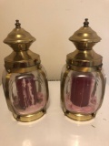 2 brass lanterns / candle holders