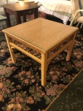 Wicker Henry Link Table with glass top