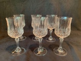 Set of 6 lead crystal wine glasses