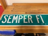 Metal Semper Fi Sign