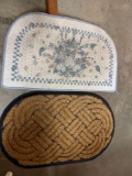 2 door floor mats /wicker small basket