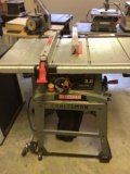 Craftsman table saw on rolling table