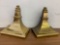 Plastic brass colored wall sconces (2)