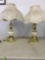 Two beautiful brass lamps with shades