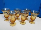 6 Fostoria Jamestown Amber Glass Goblet