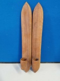 2 Decorative Wooden Candle Holder