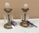 Set of two parlor lamps with prisms